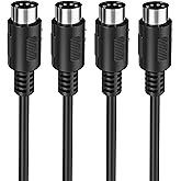 Mellbree Cable MIDI, paquete de 2 cables MIDI de 3 pies macho a macho de 5 pines compatible con teclado MIDI, sintetizador de