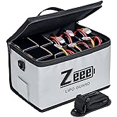 Zeee Lipo Safe Bag Battery Fireproof Bag Large Capacity Storage Guard Battery Safe Pouch for Storage Charging - 10 Cell Adjus