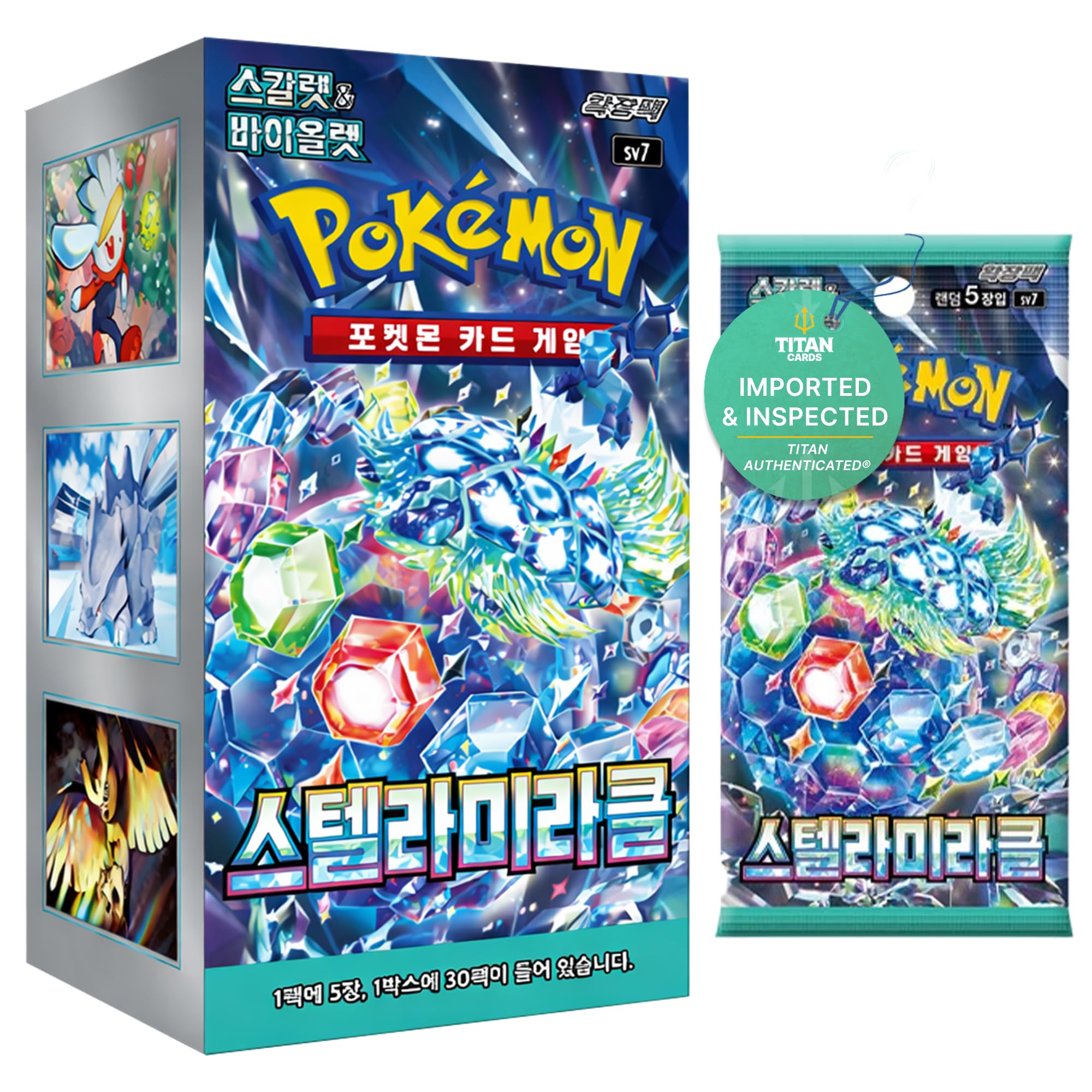 Stellar Miracle Korean Pokemon Booster Box - 30x Korean Pokemon Cards - Titan Authenticated - Rare EX & Legendary Pulls - Scarlet & Violet Series - Regional Artwork Variants for Collectors, TCG Fans