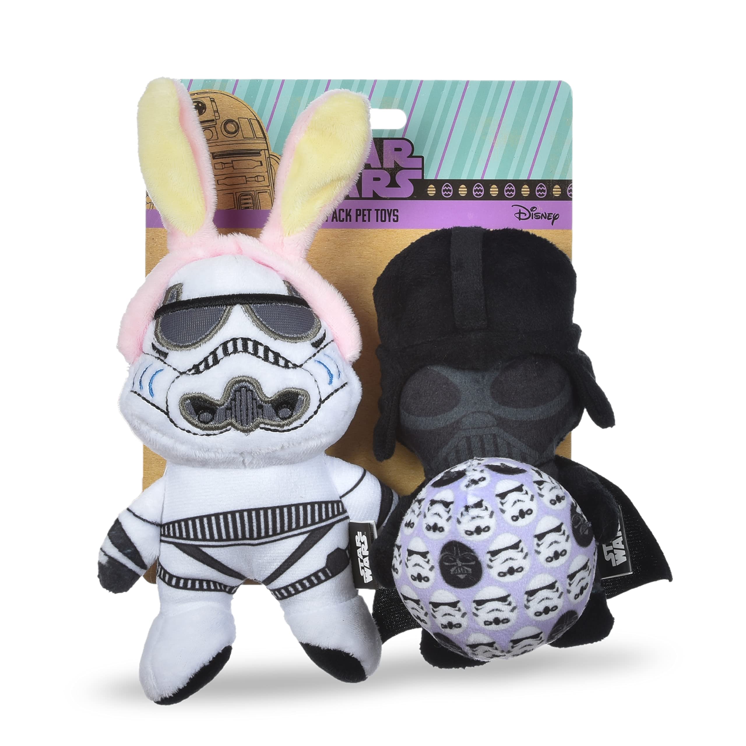 Star Wars 2PC Easter 6" Storm Trooper & Darth Vader Squeaker Pet Toys | Set of Two Plush Toys for Dogs | Stuffed Darth Vader & Storm Trooper