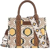Wrangler Tote Bag for Women Western Camo Pattern Canvas Crossbody bag Handbag Vintage Design