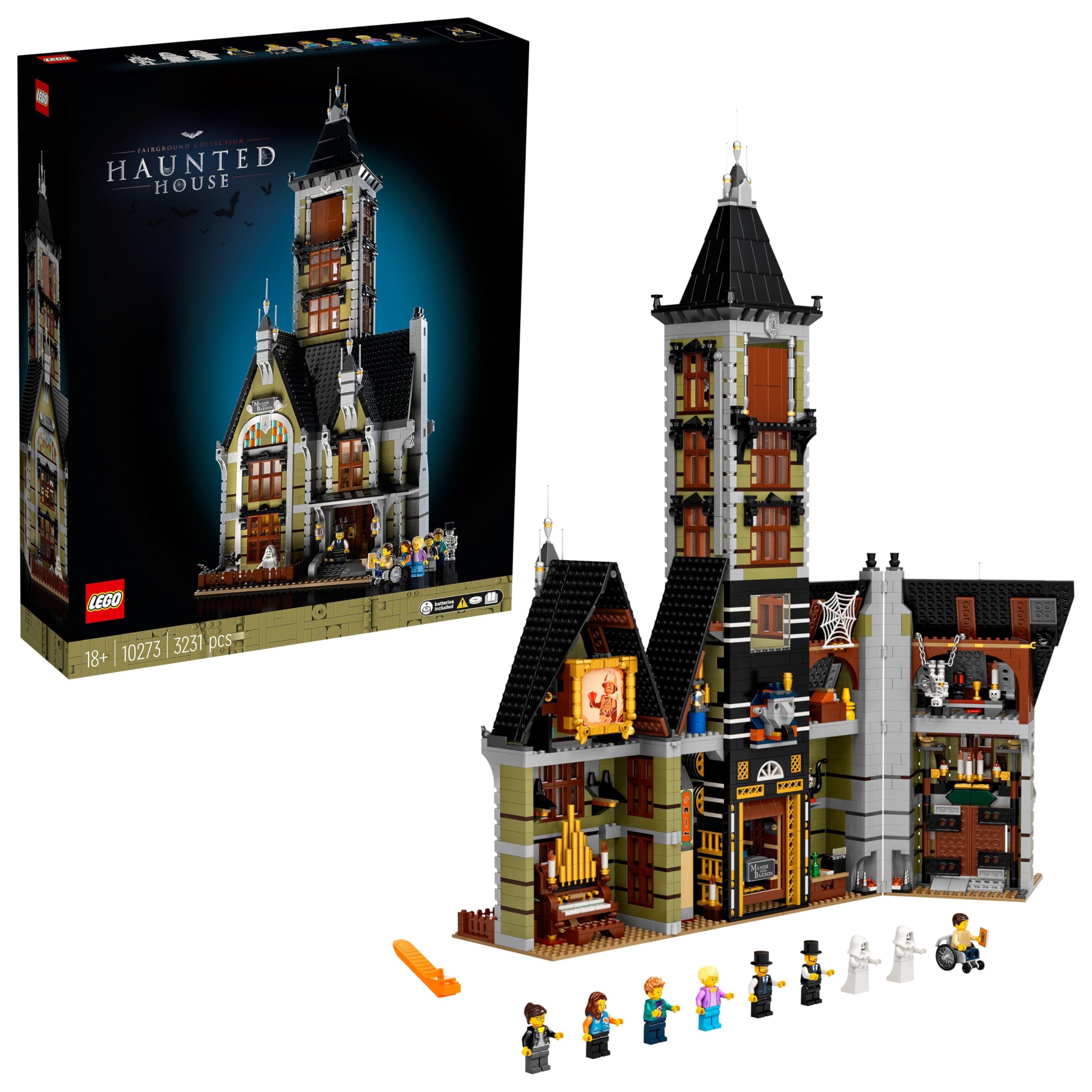 LEGO 10273 Icons Haunted House Powered Up Ready Building Set for Adults, Ghost Collection, Home Décor, DIY Creative Activity, Gift Idea