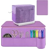 Klyyo Clyro 4 Pcs Sewing Machine Accessories Set, Sewing Machine Muffling Mat with Foot Pedal Pad Reduce Vibrations Noise No Slip, Dust Cover Case with Pockets and Parts Organizer for Sewers Present