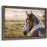 Horse Head Wall Art: Wild Horse Artwork, Wooden Painting for Bedroom (30x45)