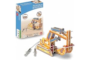 STEM Pneumatic Excavator Model Kit – DIY Hydraulic Science Toy for Kids, Build a Working Digging Machine with Air Pressure Sy
