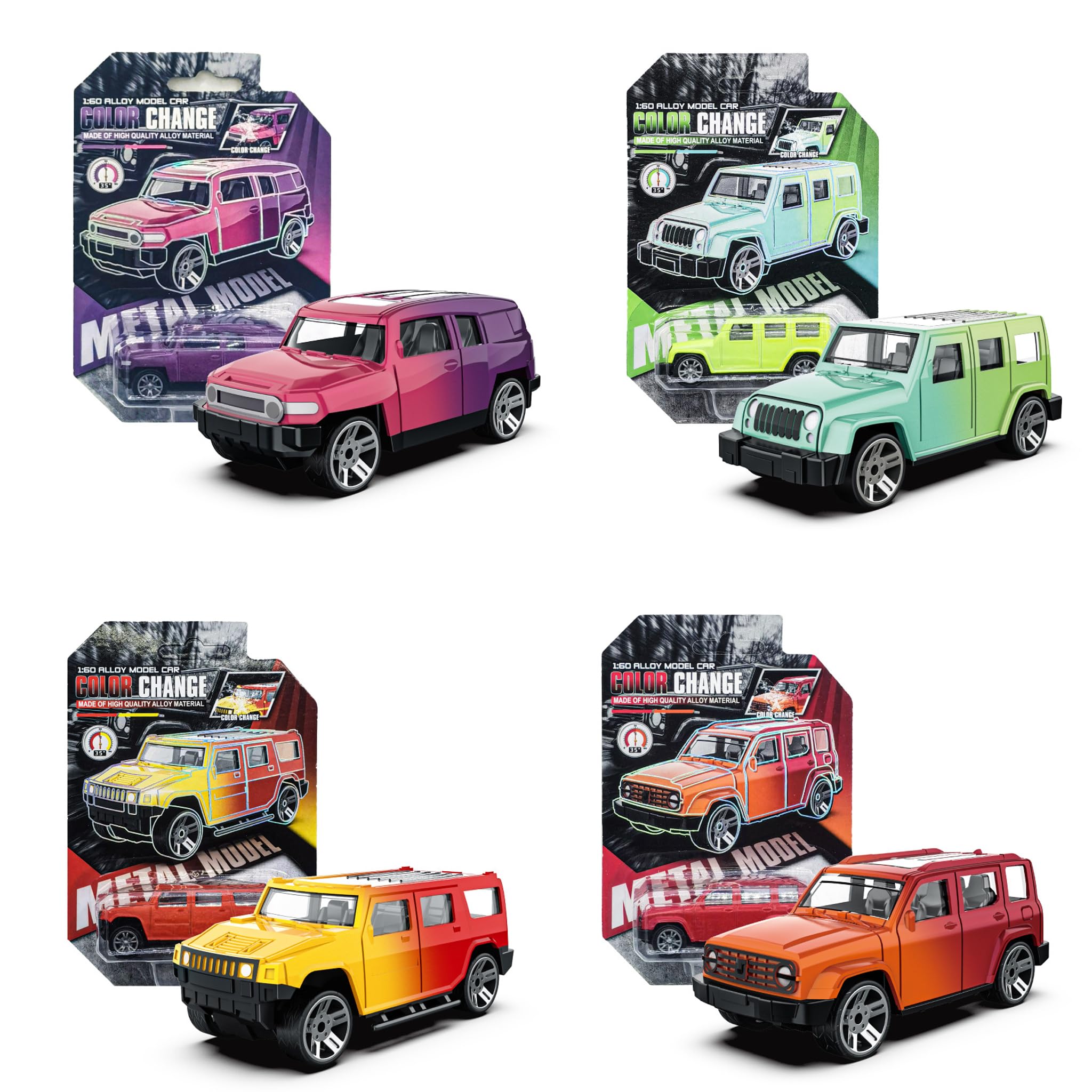 Embhlitfe Colour Changing Cars, 4 PCS Water-Activated Colour Toy Car, Alloy Cars Bath Toys for Kids, Boys, Girls Birthday Christmas Party Favors Gift (Style 4)