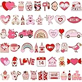 48 Styles Valentine Pins for Women Brooch Love Heart Enamel Pins Lapel Pins Bulk Heart Shape for Clothes Bags Backpack Jewelry Hat Jacket Decoration Valentines Day Accessories Gifts