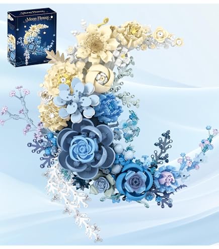 Amazon.com: SUNHABI Crescent Moon Flower Building Set for Adults