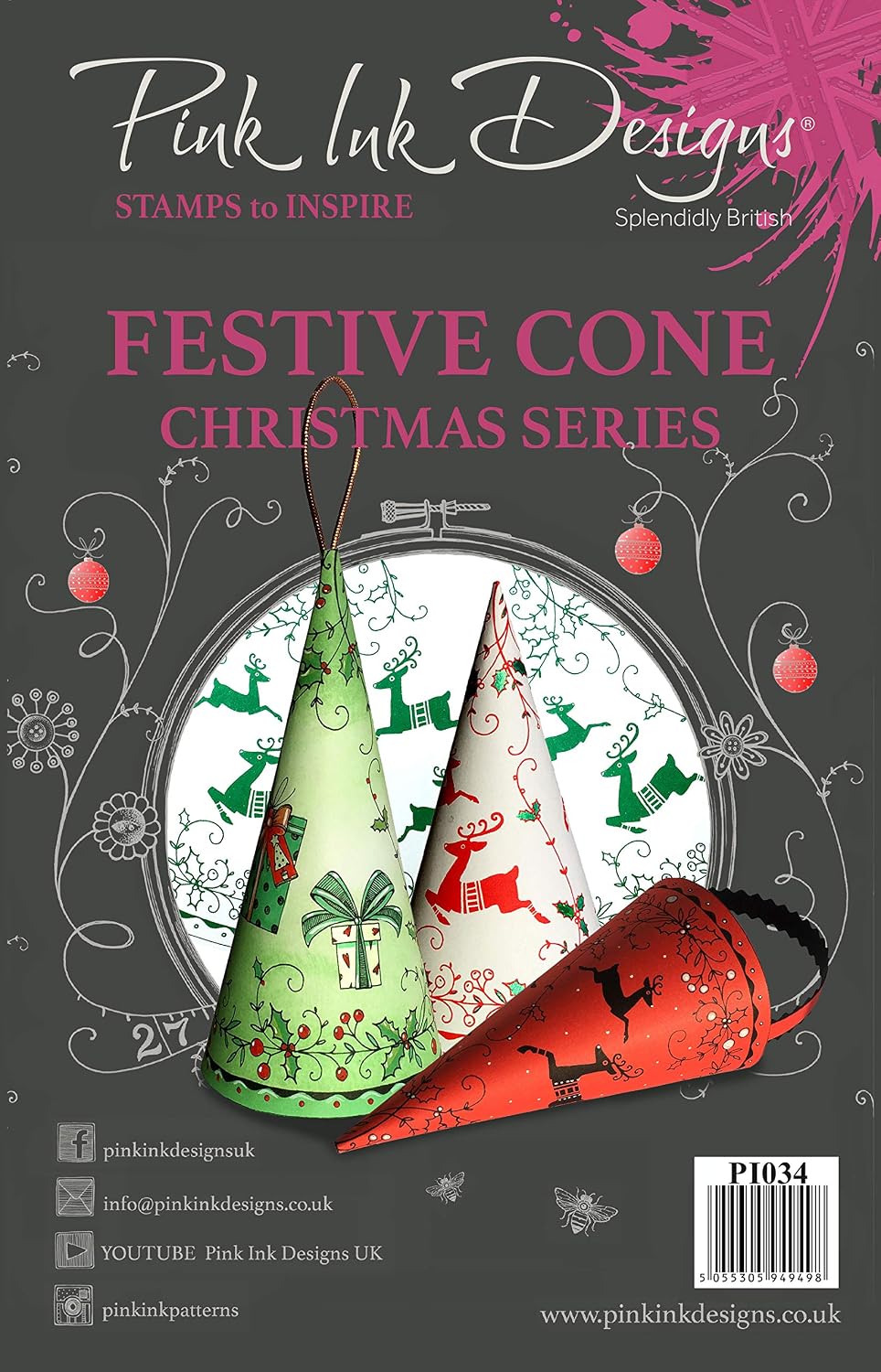 Pink Ink Designs Clear Stamp-Festive Cone, A5, Transparent