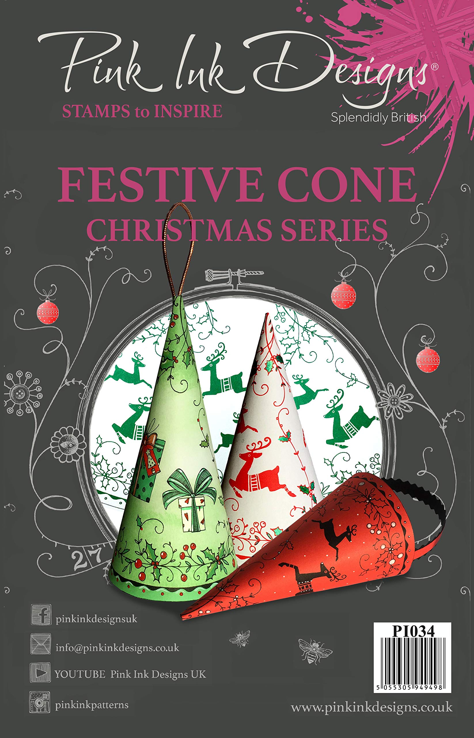Pink Ink Designs Clear Stamp-Festive Cone, A5
