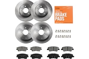 Max Advanced Brakes Front & Rear Brake Kit Compatible With 2016 2017 2018-2021 Hyundai Tucson w/Manual Parking Brake Replacement Premium OE Disc Brake Rotors and Ceramic Brake Pads