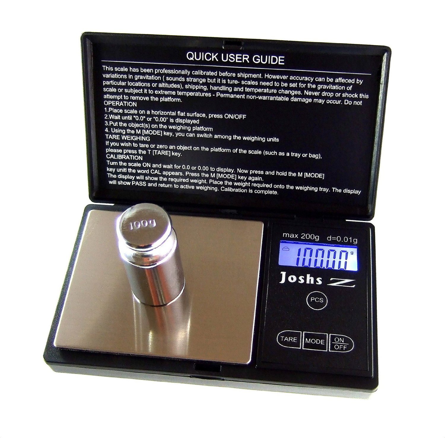 Joshs Digital scale with appropriate adjustment weight from 0.01g to 200g and count function of number of pieces