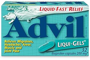 Advil Regular Strength Ibuprofen Pain Relief Liquid-Gels, Fast Acting Pain Relief for Migraine, Back, Neck, Joint, and Muscle