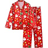 Sylfairy Girls Pajamas Silk PJS Set Satin Sleepwear Long Sleeve Jammies for Kids Button-Down Nightwear Loungewear 3-16 Years
