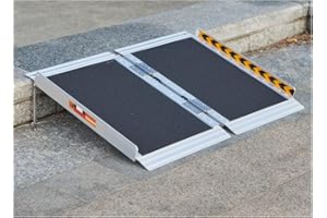 FACHNUO TOOL FACHNUO 2 Feet Portable Wheelchair Ramp, Non-Skid Aluminum Handicap Ramps with Handle, Folding Threshold Wheel Chair Ramp for Home Steps, Stairs, Entry, Threshold, Doorways, Scooter, 800LBS Capacity