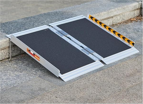 FACHNUO 2 FEET PORTABLE WHEELCHAIR RAMP, NON-SKID ALUMINUM...