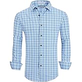 Alex Vando Mens Button Down Shirts Wrinkle Free 4-Way Stretch Print Business Casual Shirt