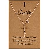 SANNYRA Faith Necklace for Women, Initial Christian Cross Necklaces, 18K Gold Silver Rose Gold-Plated 26 Letters Religious Cross Pendant Jewelry for Her