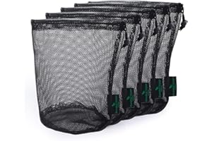 usharedo 5pcs Nylon Mesh Drawstring Bag Sports Equipment Bag Outdoor L