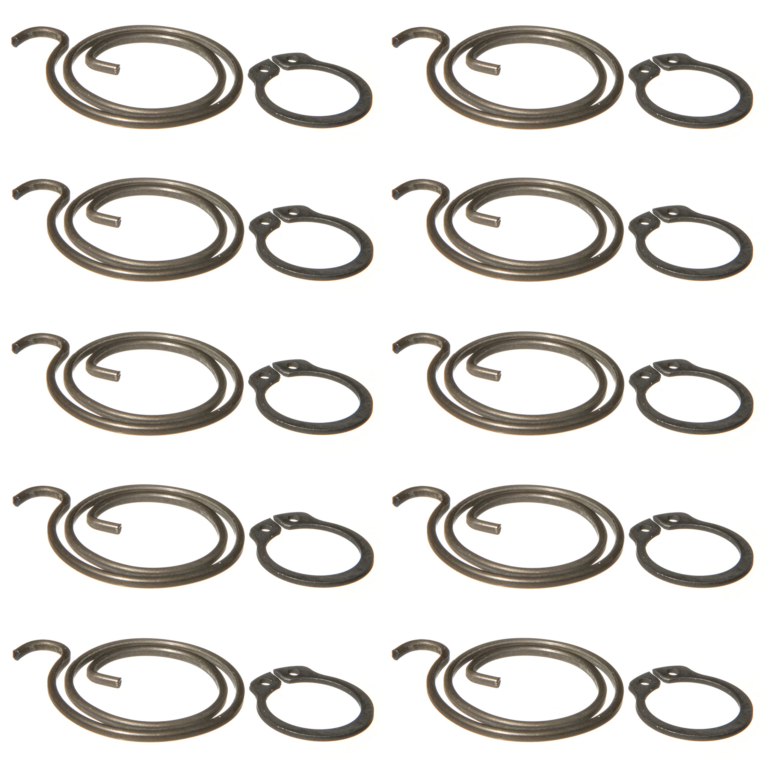 Northern DIY Door Handle Spring Repair Kit (Ten 2 turn, 1.8mm thick coils plus ten circlips)