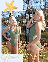 AI'MAGE Women One Piece Swimsuit Sexy V Neck