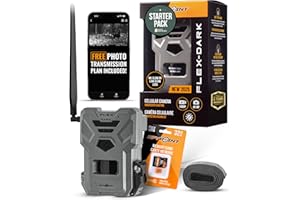 SPYPOINT Flex-Dark Starter Pack with SD Card - Cellular Trail Camera, 40MP Photos, 1080p Video + Sound, No-Glow Game Camera, 