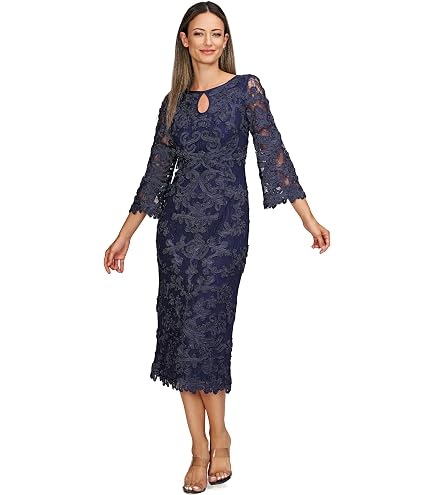meli soutache cocktail midi dress JS Collections Women's Camila Tea Cocktail, Denim : Clothing, Shoes & Jewelry VariantAvailable:UK 11.5 / US 12.5 / EU 30 Silhouette:A-line or Fit & Flare Sequin Performance Shift Dress length hem creates a