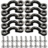 Borogo Kayak Pad Eye Kit, 10PCS Nylon Bungee Deck Loops Tie Down Pad Eye with 20 Screws for Boat Kayak Deck Rigging Kit