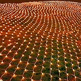 198 LED Orange Net Lights Outdoor Mesh Lights 9.8ft