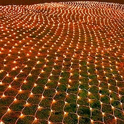 198 LED Orange Net Lights Outdoor Mesh Lights 9.8ft