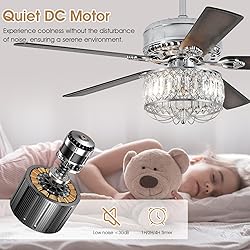 Kviflon Chandelier Ceiling Fans with Lights - 52