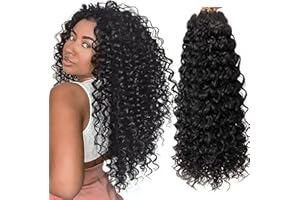 YXCHERISHAIR 8 Packs Curly Crochet Hair GoGo Curl Crochet hair for Women Natural Black Deep Wave Braiding hair,Synthetic Bohemian Crochet Braid Water Wave Crochet hair Extensions(18inch, 1B)