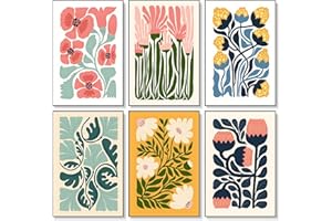 6 Pack Paint by Numbers Adult Kit Beginner, Flower Adult Paint by Number Kits on Canvas, Easy Floral DIY Acrylic Oil Painting