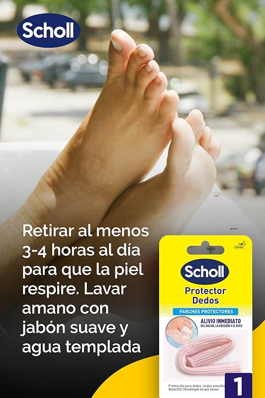 Scholl Tubo Protector para Dedos, Uñas y Callos, Alivio Inmediato del Dolor, la Presión y el Roce, Negro, Estándar
