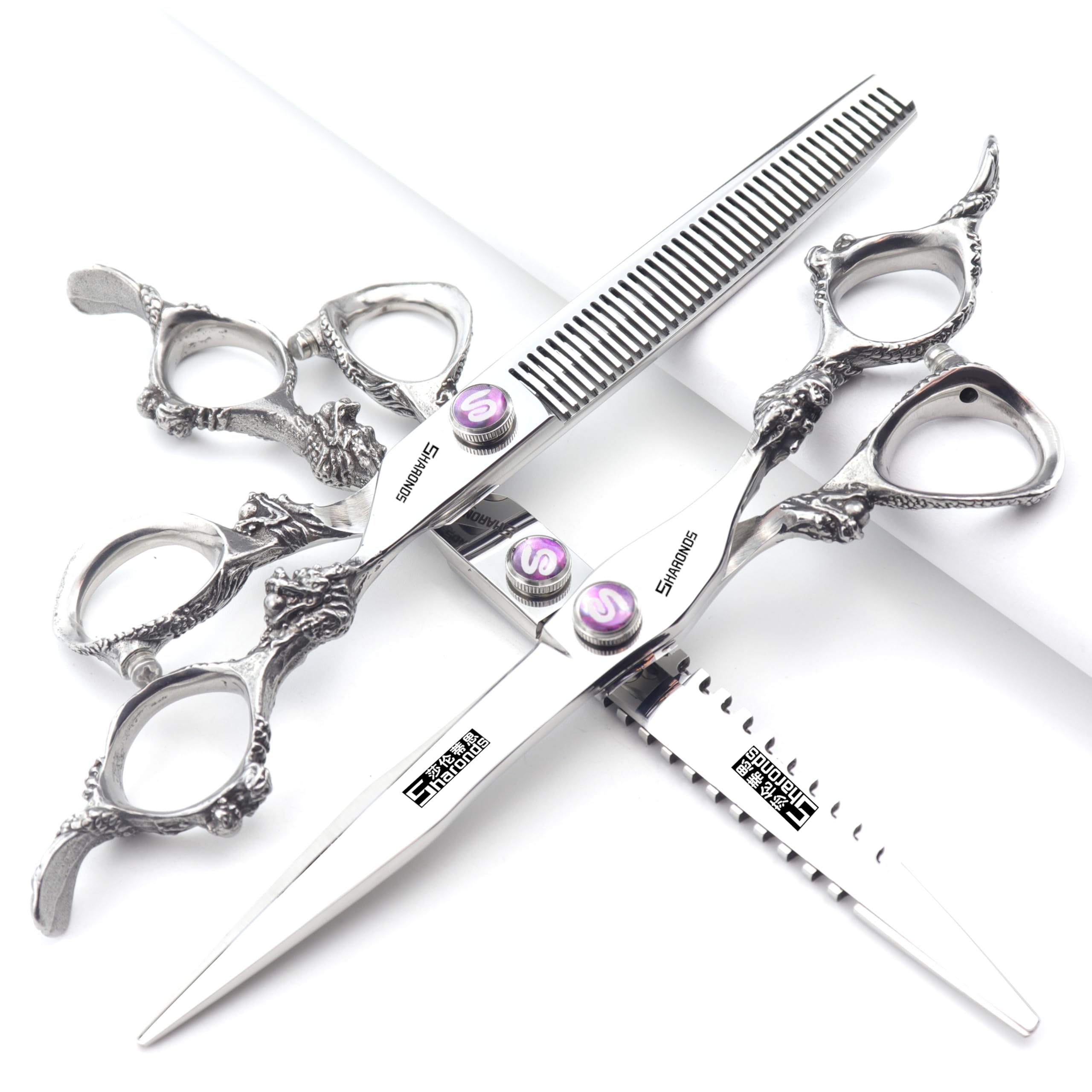 Barber Professional 6/7/7.5/8/9-inch high-end JP440c Barber Scissors Set Hair Scissors Set (7-inch-3pc-C) — image 1