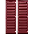 Shed Windows and More Louvered Shed Shutter or Playhouse Shutter Maroon 9" X 27" Sold by The Pair