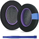 WH-XB910N Replacement Earpads, Upgraded Mesh Fabric Ear Pads for Sony WH-XB910N Headphone, WH XB910N Replacement Ear Pads, Comfort Foam Material Added Thickness, Black & Purple Special Edition