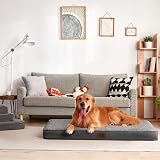 EHEYCIGA Orthopedic Dog Bed Large 89x58x9cm Grey with Removable Cover view 4