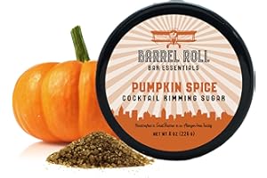 Barrel Roll Bar Essentials Fall Cocktail Rimmers - Finishing Sugar Garnish for Drinks, Glass Rimming Sugars - All Natural - Pumpkin Spice Sugar - 8 oz