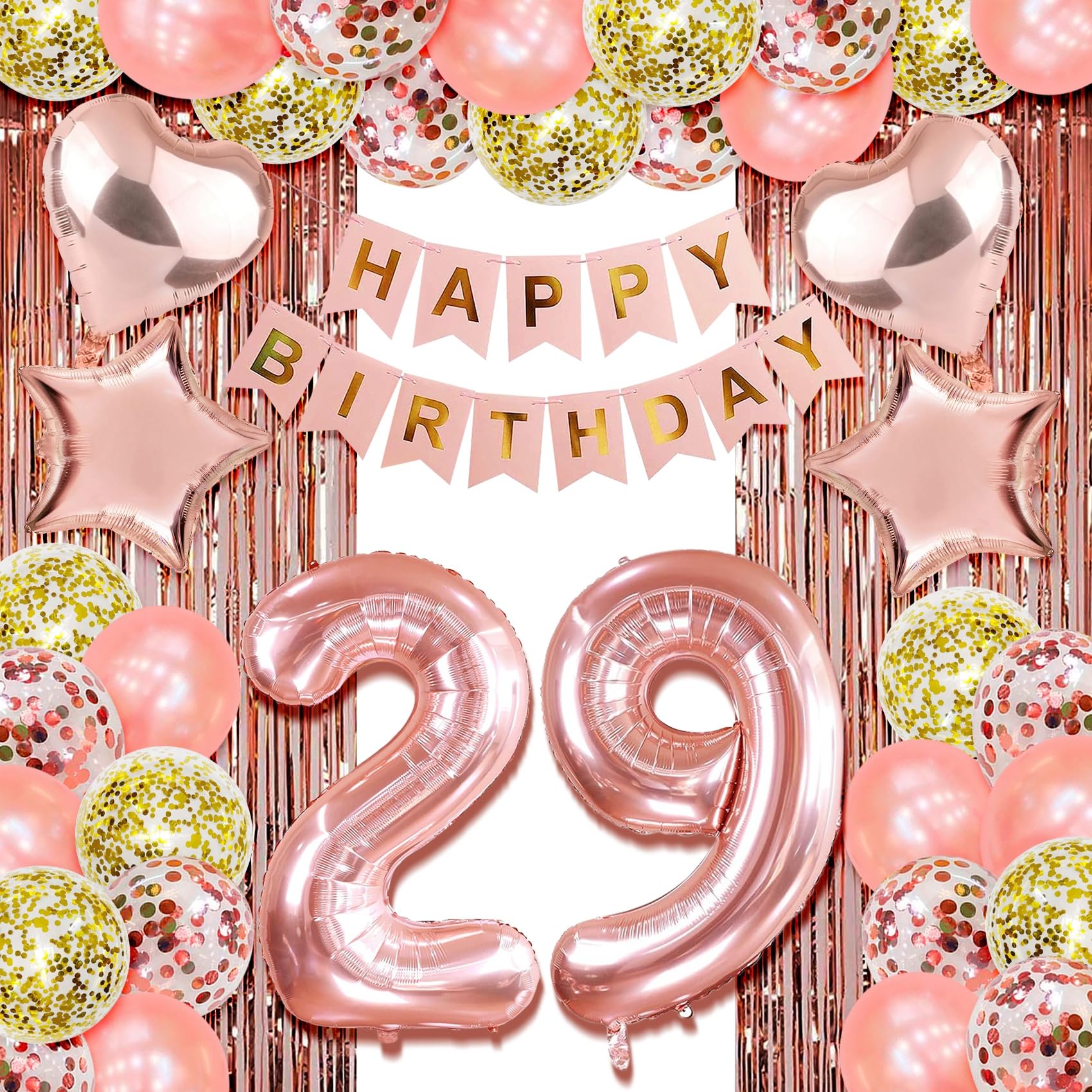 Photo 1 of 29th birthday decorations for her happy 29th birthday decorations for women 29 birthday decorations for women 29 year old girl birthday decorations Rose Gold twenty nine birthday Party Decor