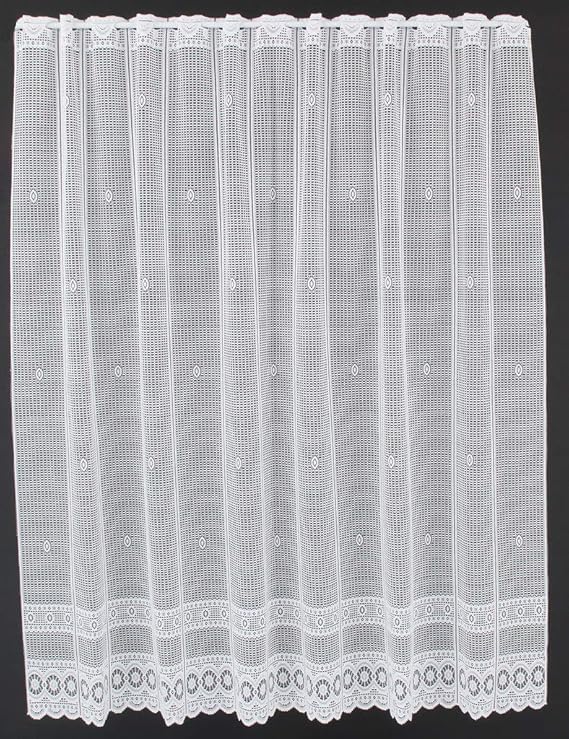 Scheibengardine Jacquard gebogt Abschluss 150 cm hoch | Breite der