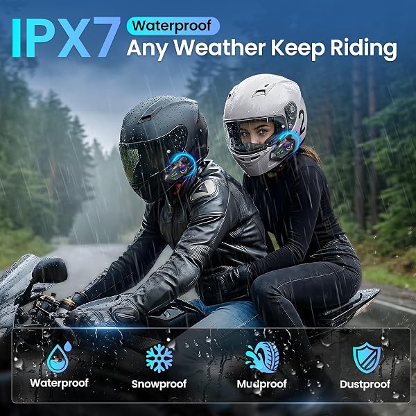 AURISOM A19S MOTORCYCLE HELMET BLUETOOTH HEADSET,2-WAY 1KM INTERCOM,DSP NOISE CANCELLATION,IPX7 WATERPROOF,BT5.4 HELMET HEADPHONE,MUSIC SHARING DUAL PHONE CONNECT FOR HARLEY/DIRT BIKE/ATV/SNOWMOBILE