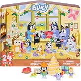 Bluey Mini Figures Christmas Swim Advent Calendar, 24-Day Christmas Calendar Countdown with 3 Festive Stickers, Advent Calendars for Ages 3+