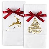 Quera 2 Pack Christmas Hand Towels Christmastree