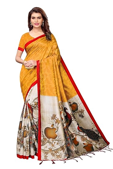 womens Georgette light weight saree with blouse piece (Multi-Color_Free_Size) SDPL-APPLE