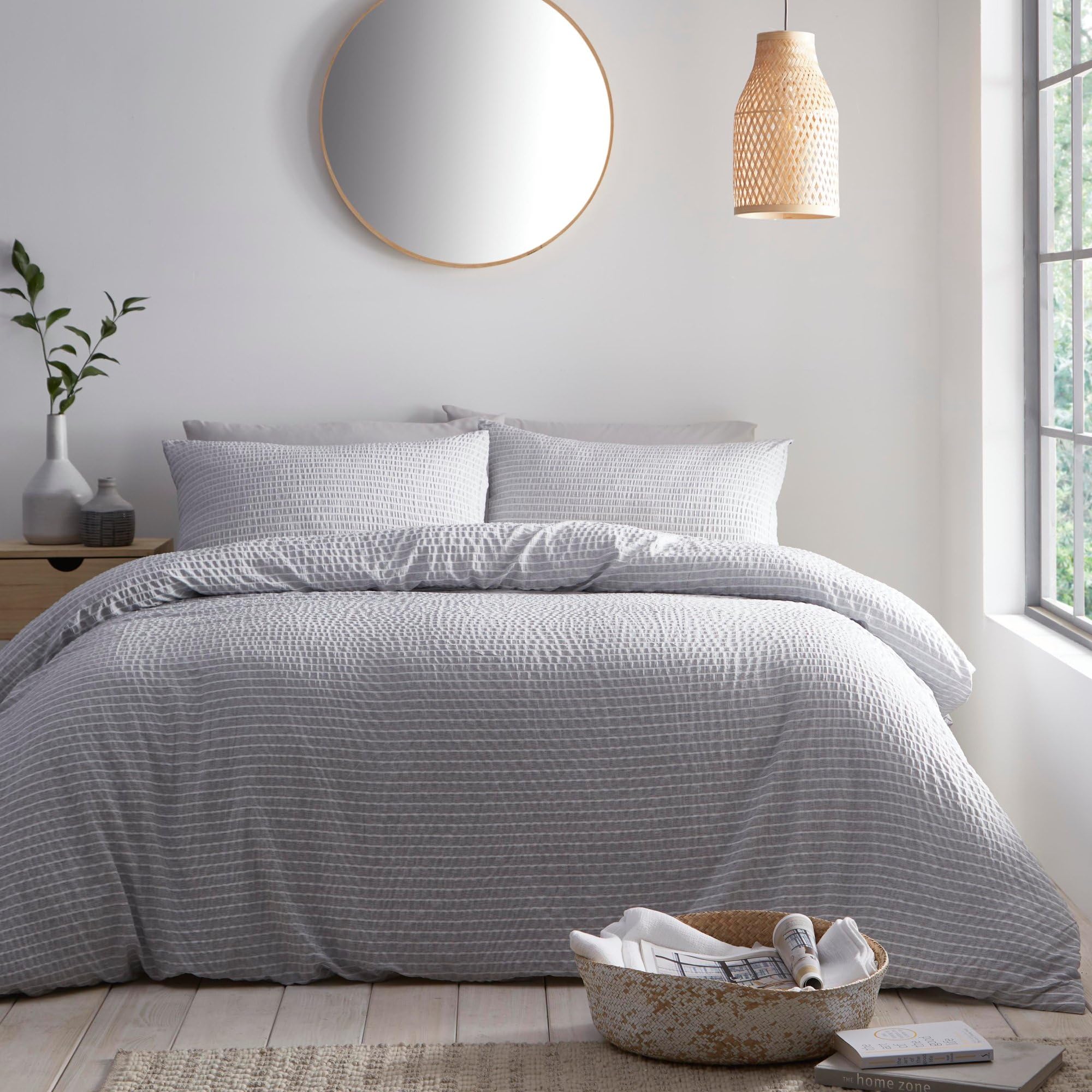Appletree Loft - Altro - Textured Duvet Cover Set - Single Bed Size in Grey