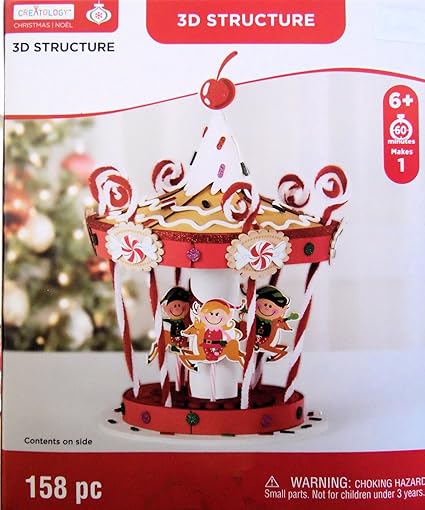 Download Amazon Com Christmas Holiday Elf Carousel Craft 3d Foam Kit 158 Pieces Arts Crafts Sewing PSD Mockup Templates