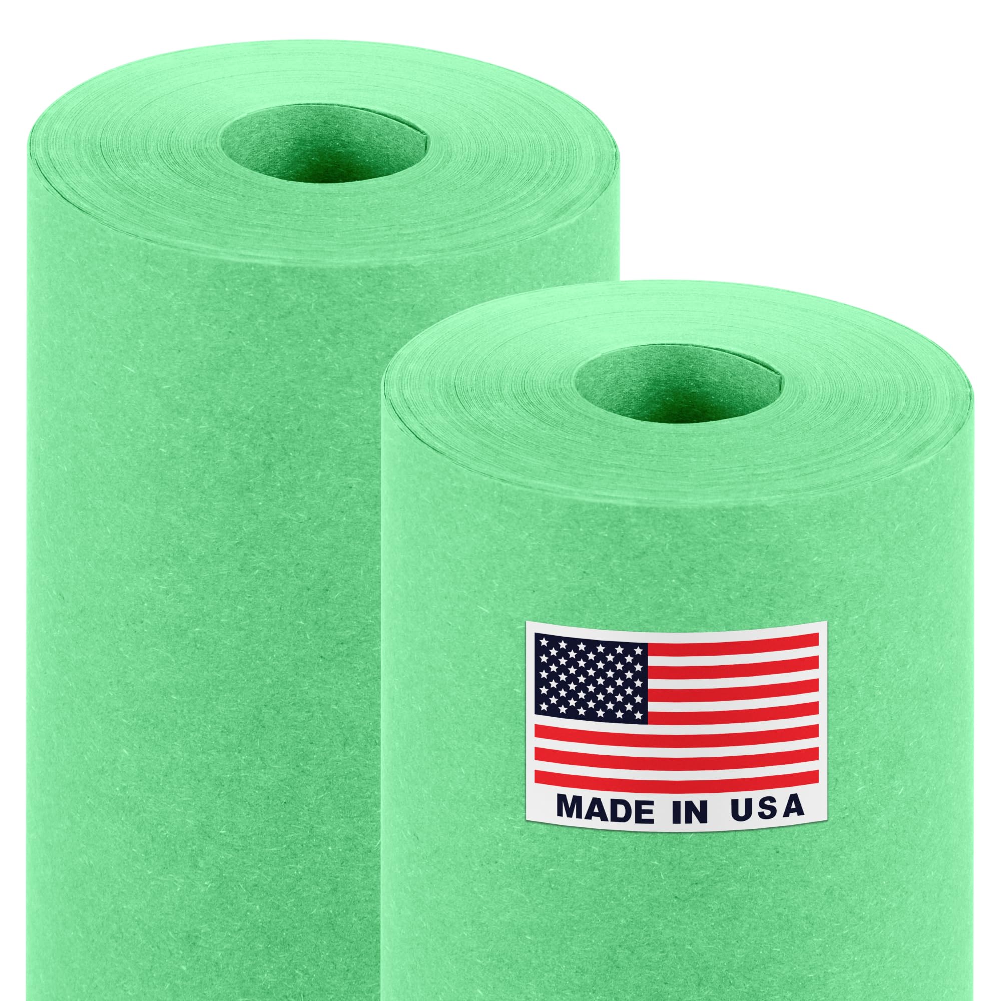Paclord 18" x 1200" (100 ft) Green Kraft Paper Roll (Value Pack of 2), 45 lbs Thickness, Made in USA Colored Kraft Paper for School, Bulletin Board - Odorless, Non-Toxic, Safe for Kids Image