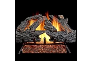 HEARTH SENSE HearthSense CSW24HVL-RO Natural Gas Vented Fireplace Logs Set with Remote Control, Use with Natural Gas, 55000 BTU, Heats up to 2000 Sq. Ft, Colorado Split Wood, 24 Inches