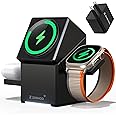 ZEEHOO iPhone Charging Station, 3 in 1 Charging Station for Apple MagSafe Charger, Qi2 Certified, 15W Fast Wireless Charger, for Apple Watch, for iPhone 16,15,14,13,12 Series, AirPods (Black)